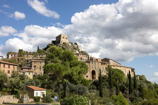 Montemassi a fortified village in the province of Grosseto. Tuscany. Italy