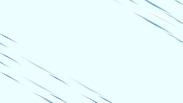 Blue diagonal speed lines create a dynamic motion effect in this minimalist abstract animation video clip for modern digital projects