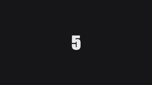 Dynamic countdown sequence featuring glitchy digital numbers with vibrant chromatic aberration effects in this high energy motion graphic video clip