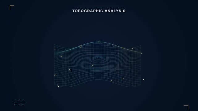 Topographic analysis with 3D grid data mapping on digital interface