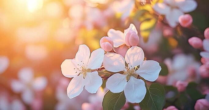 Delicate blossom branch sunlight bloom nature