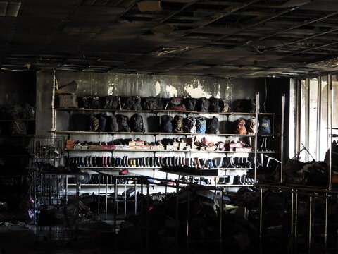 The consequences of the fire in the shopping center in the southern part of the city. The estimated damage is currently 15,000,000 CZK. The case is not closed to this day.