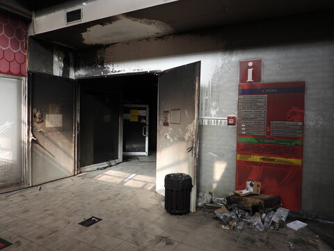 The consequences of the fire in the shopping center in the southern part of the city. The estimated damage is currently 15,000,000 CZK. The case is not closed to this day.