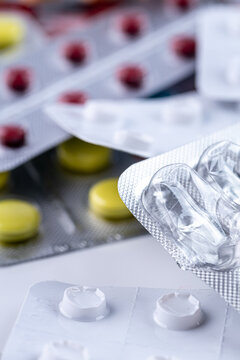 Variety of medicines and drugs.Medicine and healthcare conceptPill for the prescription and treatment various diseases chemistry