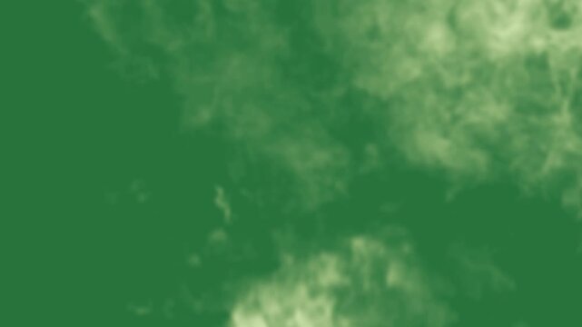 Green and White Cloud on Green Screen Background Horizontal 16:9