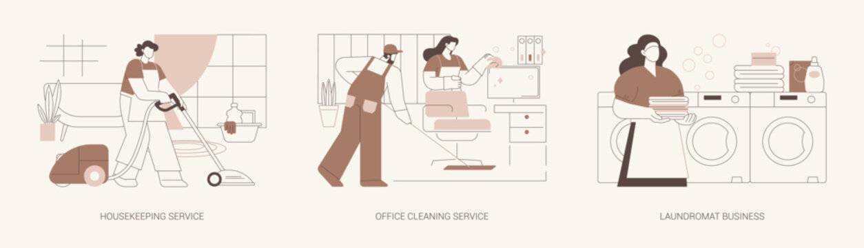 Cleaning services isolated cartoon vector illustrations se