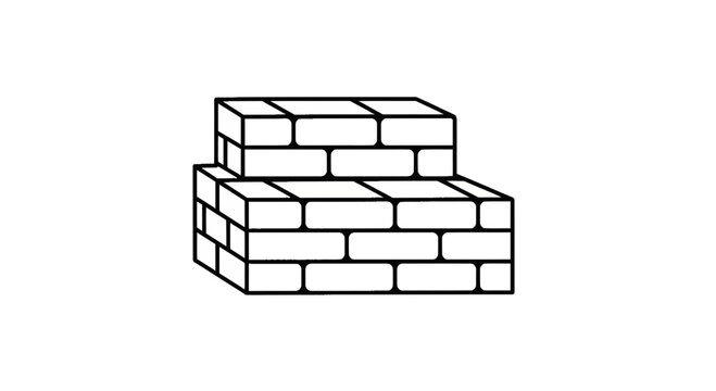 Tiered brick wall masonry outline for landscape design