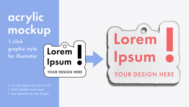 Clear Acrylic Mockup Template for Adobe Illustrator