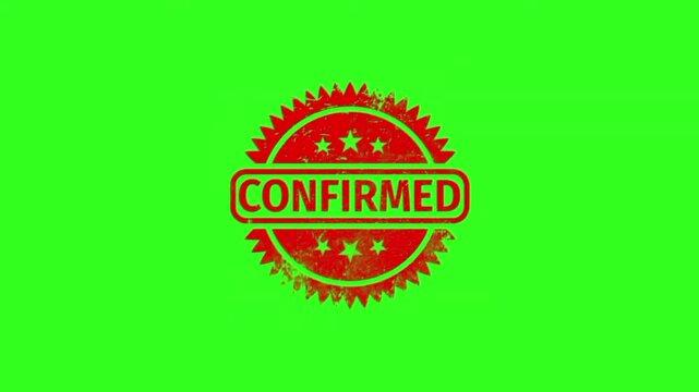 Confirmed stamp distressed rubber seal verifying official approval and authentication