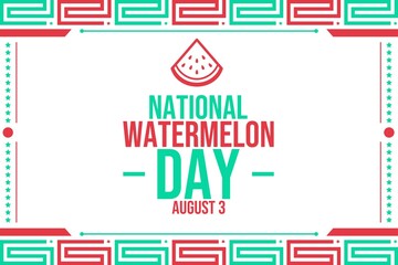 Fototapeta premium National Watermelon Day Summer Background with Fresh Watermelon Illustration - V7