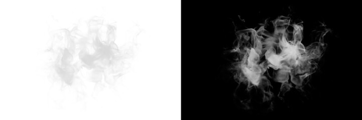 Obraz premium Dynamic white smoke explosion isolated on transparent background effect