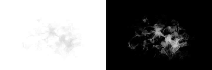 Obraz premium Floating white smoke puff isolated on transparent background for art
