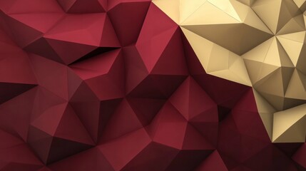 Fototapeta premium Vibrant abstract shapes blend shades of red and gold, creating a dynamic and modern aesthetic with sharp angles and depth