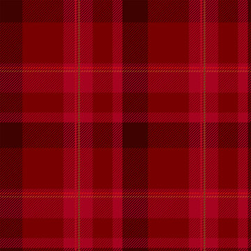 Red Christmas Plaid Seamless Pattern. Tartan vector checkered pattern, scottish fabric texture for tablecloth, wrapping paper, holidays designs.