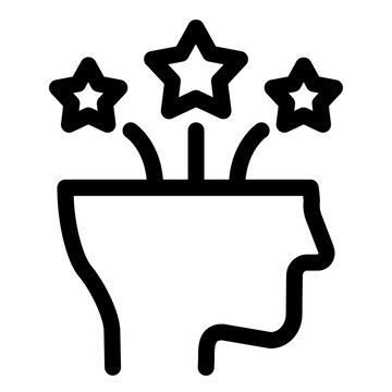Human Potential Star Mind Line Icon