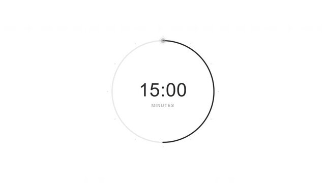 30 Minute Timer Countdown Minimalist Line Outline Seamless Loop Clean App UI Icon 4K
