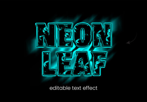 Neon Leaf Editable Text Effect