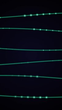 Observing Neon Lines Flowing Across a Dark Background