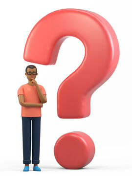 Contemplating a question, professional in thought, seeking answers