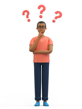 Contemplating a question, professional in thought, seeking answers