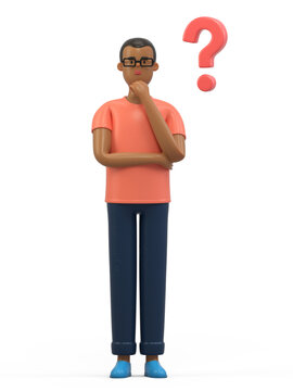 Contemplating a question, professional in thought, seeking answers