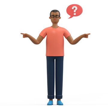Contemplating a question, professional in thought, seeking answers