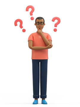 Contemplating a question, professional in thought, seeking answers