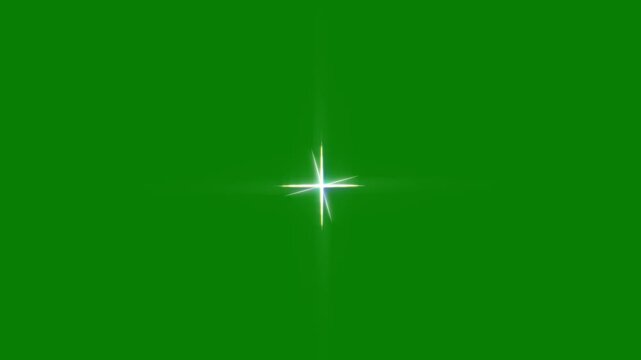 White cartoon twinkle star glitter sparkle animation with cute blinking stars flat vector doodle style motion graphics designed for green screen background video asset, 4K seamless looping clip use