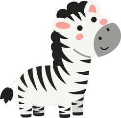 Obraz premium Friendly Zebra Standing with Happy Smile