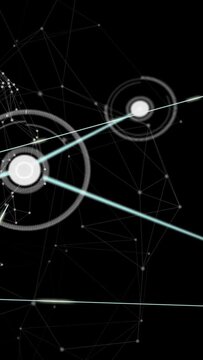 Vertical video: Beam sweeping core, making ripple, revealing hubs and linking nodes, showing growth