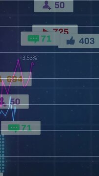 Vertical video: Dashboard drawing magenta line while cursor hovering, revealing engagement badges