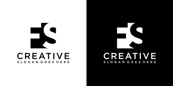 FS or SF initial letter logo design vector template