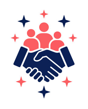 Business handshake vector icon, corporate partnership symbol, team collaboration logo sign
