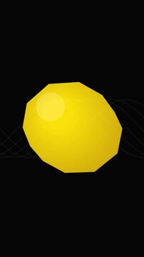 Generic Yellow Geometric Object Floating in Dark Scene