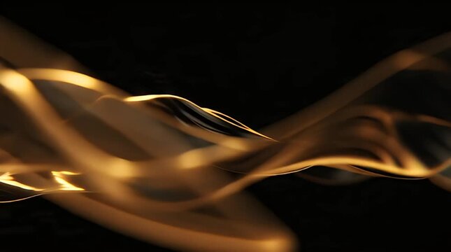 Abstract Gold and Black Wavy Light Design for Backgrounds