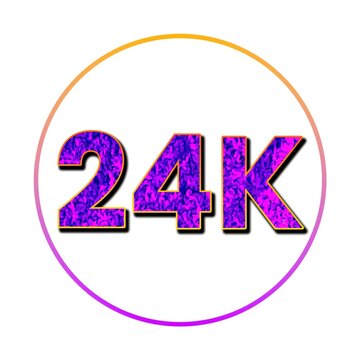 Bold 24k gold number icon with purple gradient effect