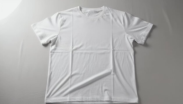 Plain white t shirt apparel clothing mockup flat lay