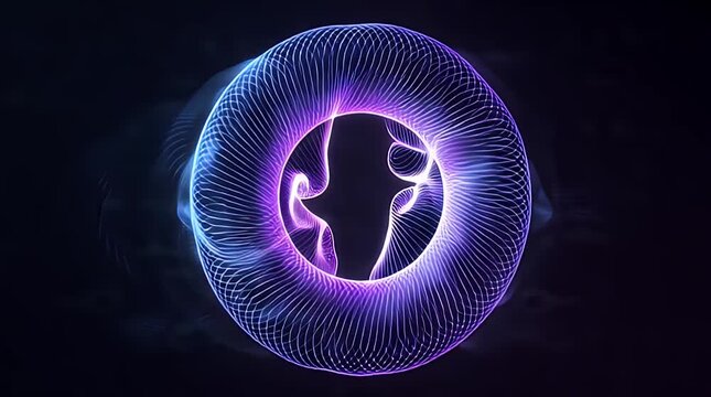 Abstract Neon Light Ring with Dynamic Glow Effect
