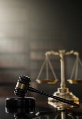 Fototapeta na wymiar Legal concept: Scales of justice and and the judge's gavel hammer as a symbol of law and order
