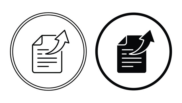 Document export icon with arrow symbol for file sharing and data transfer