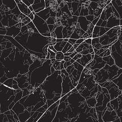 Obraz premium Vector Street Map of Aachen Germany – Black and White Minimalist City Road Map