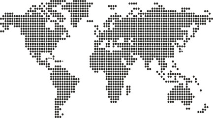Fototapeta premium Dotted World Map Silhouette for Global Business and Travel