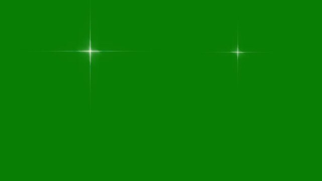 Sparkling stars shine animation, glowing sparkle effect, twinkle lights, sparkling glitter stars, shine twinkle magic, looping motion graphics overlay on green screen background, 4K video asset loop