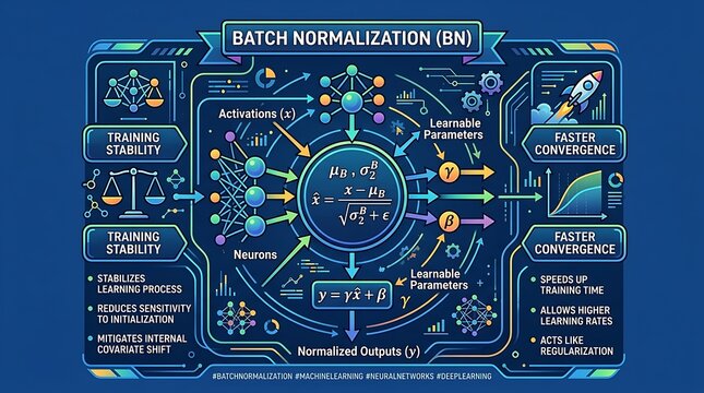 Batch normalization diagram for machine learning and neural networks