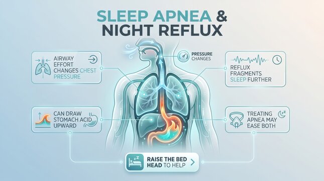 Sleep apnea and night reflux
