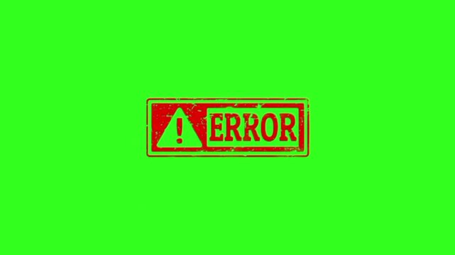 Error stamp distressed rubber seal warning for failed system notification