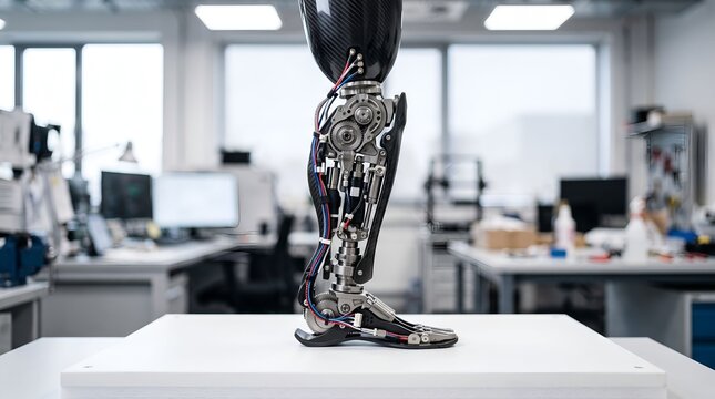 Advanced Bionic Robotic Leg Mechanism Prototype for Medical Prosthetics in Modern Lab