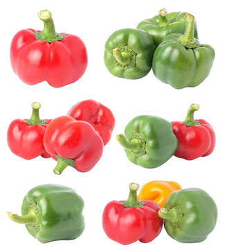 Set of colorful peppers