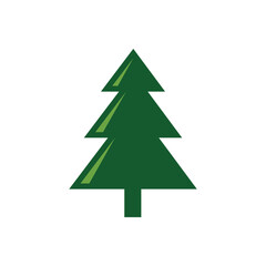 Fototapeta premium Minimalist Stylized Green Pine Tree Graphic Illustration