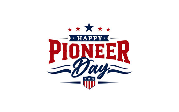 Illustration graphic of Happy Pioneer Day United States design background